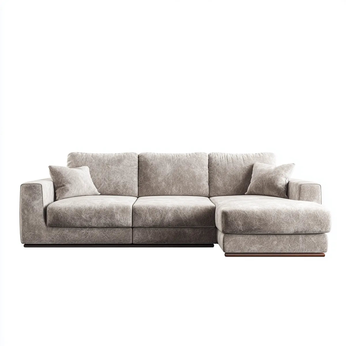 Sofa, Kanapa narożna L z prawym szarym półwyspem 280 x 160 x 85 cm 100% poliestrowa powłoka