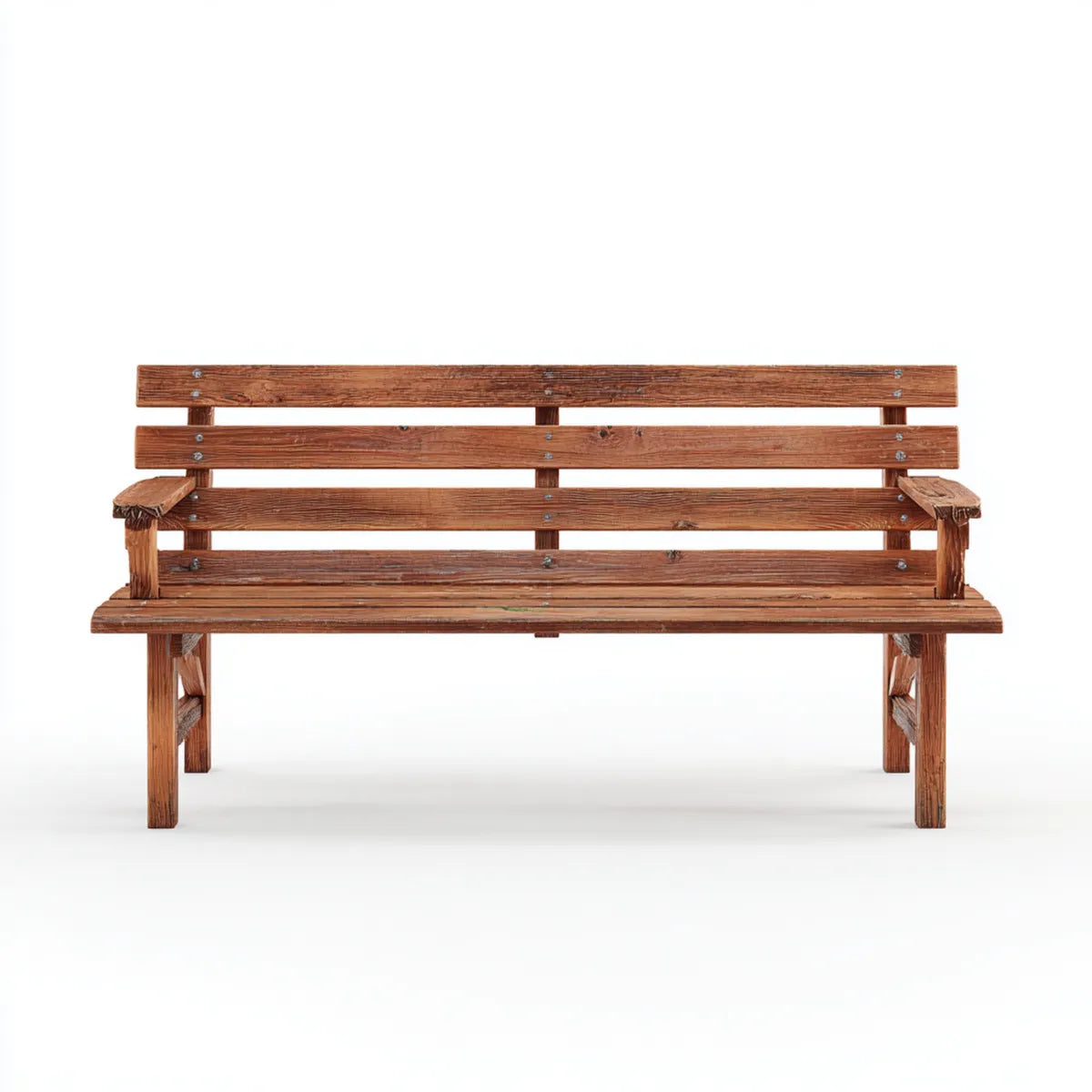 Ławka ogrodowa z brązowymi podpórkami w litym drewnie sosnowym 150 x 60 x 85 cm