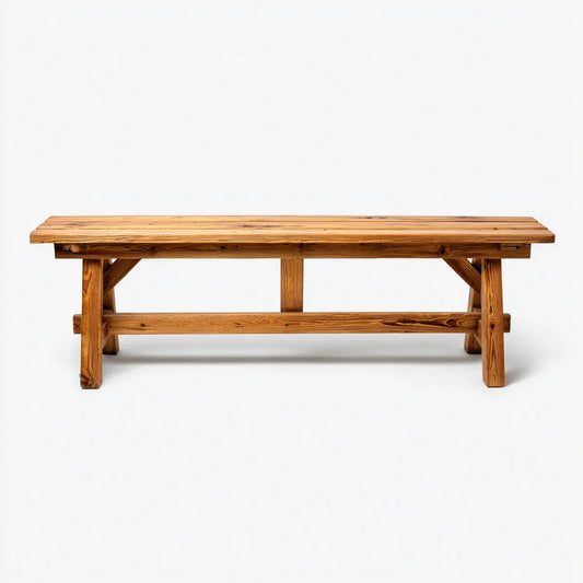 Ławka ogrodowa w litej brązowej sosnie 180 x 35 x 45 cm prostokątnej