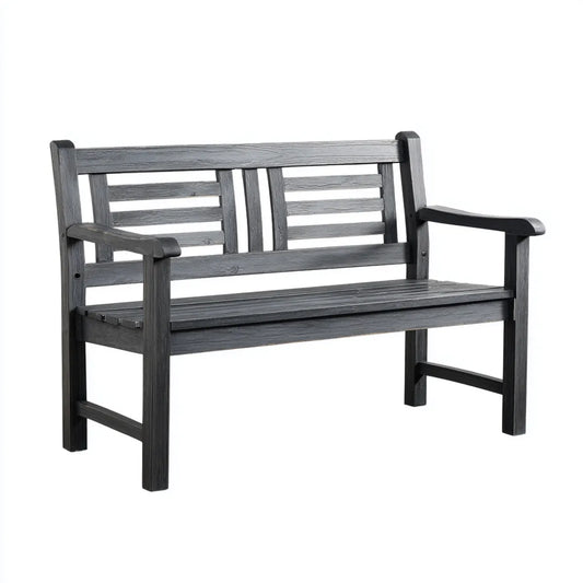 Ławka ogrodowa 2 czarny polipropylen kwadratowy kształt 120 x 60 x 88 cm