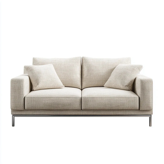 Sofa 2 miejsca beżowy prostokątna poliester 170 x 88 x 84 cm