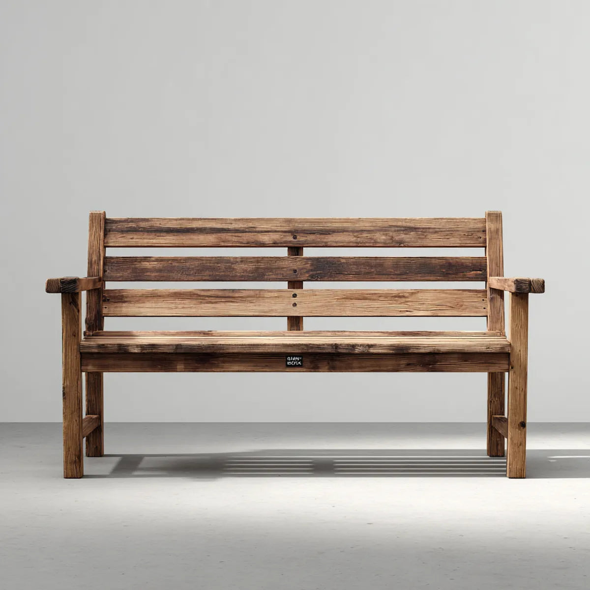 Ławka ogrodowa, 3 fotela ławka ogrodowa brązowa 150 x 60 x 90 cm w litym prostokątnym drewnie sosnowym z podłokietnikami